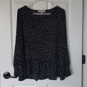 NWOT LOFT Peplum Polka-dot Blouse